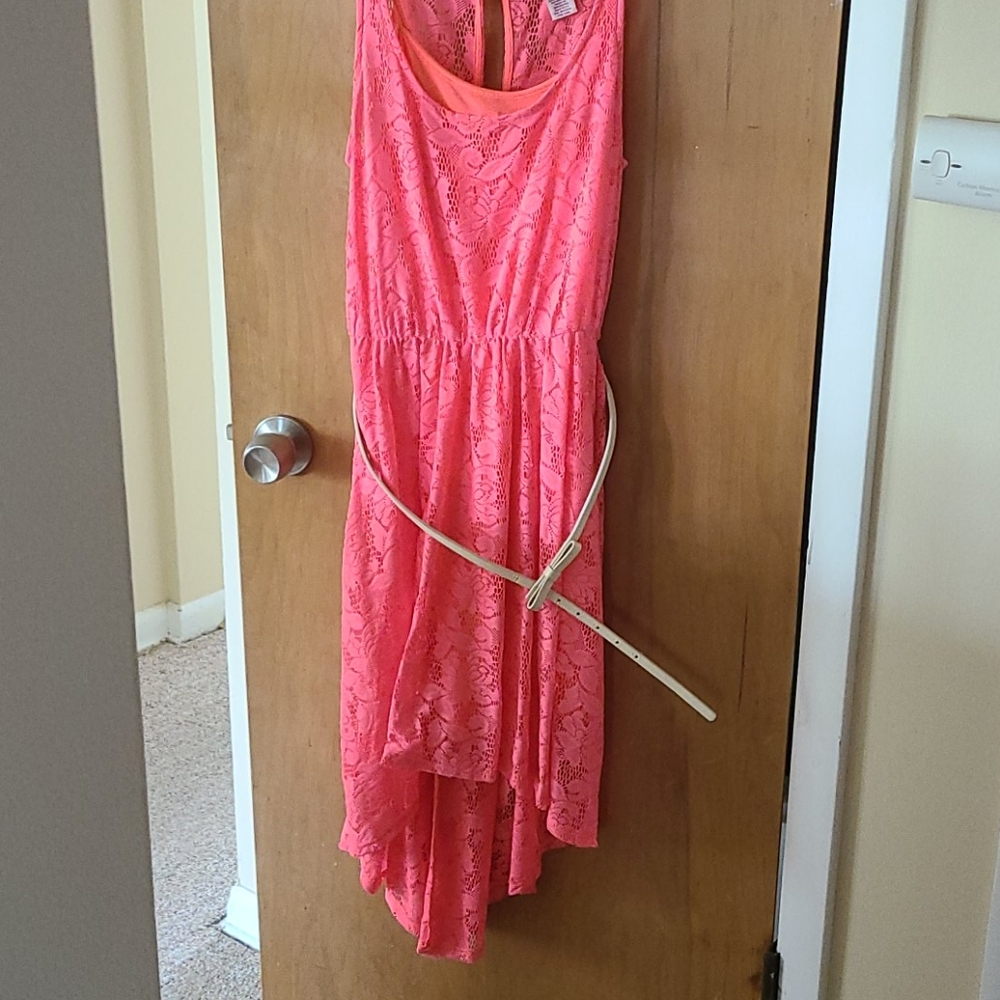 Hot pink high low dress